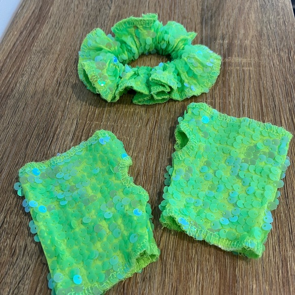 Weissman tap jazz dance costume, lime green and teal, tutu performance, size MC - Picture 8 of 8